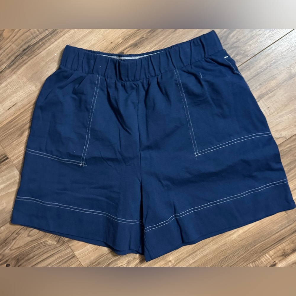 SOLD Free People beach navy blue 2 piece set top shorts S / M NWT - Picture 3 of 3